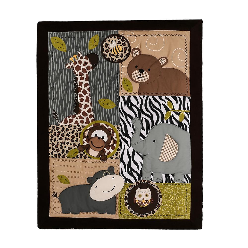 Bomull baby quilt print broderi jungel skog for gutter: 0096