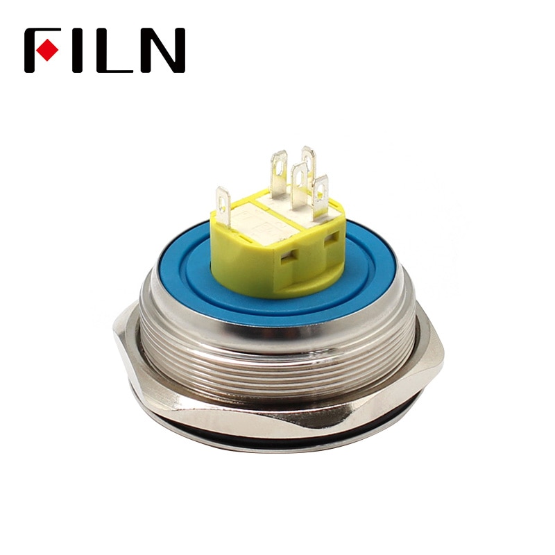 40mm stainless steel ring lamp 6v 12v 24v 220v green white yellow red momentary latching 1no1nc led metal push button switch