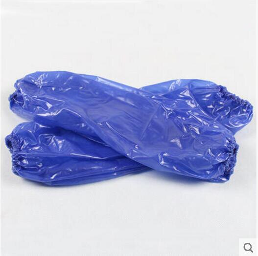 Wasserdichte Ärmeln Frauen Lange Oversleeve PVC Arm Rüschen für Arbeit Anti-schmutzig Hand Hülse Küche Haushalt Reinigung Hülse JJ128: Blau