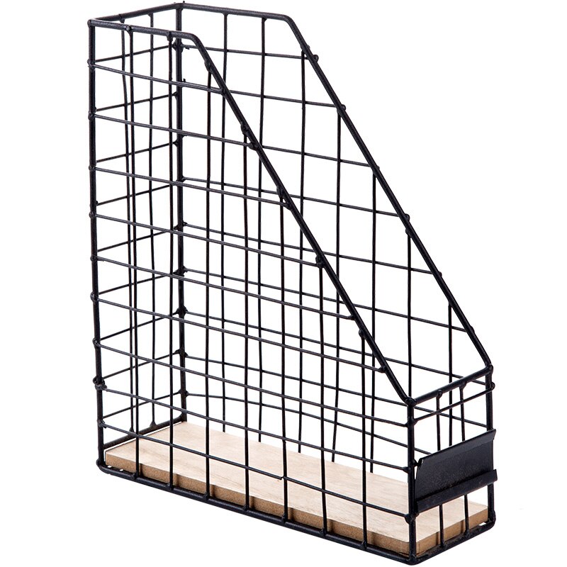 Paper Holder Office Metal Mesh Document Storage Basket Nordic Retro Magazine Rack Desk Organizer