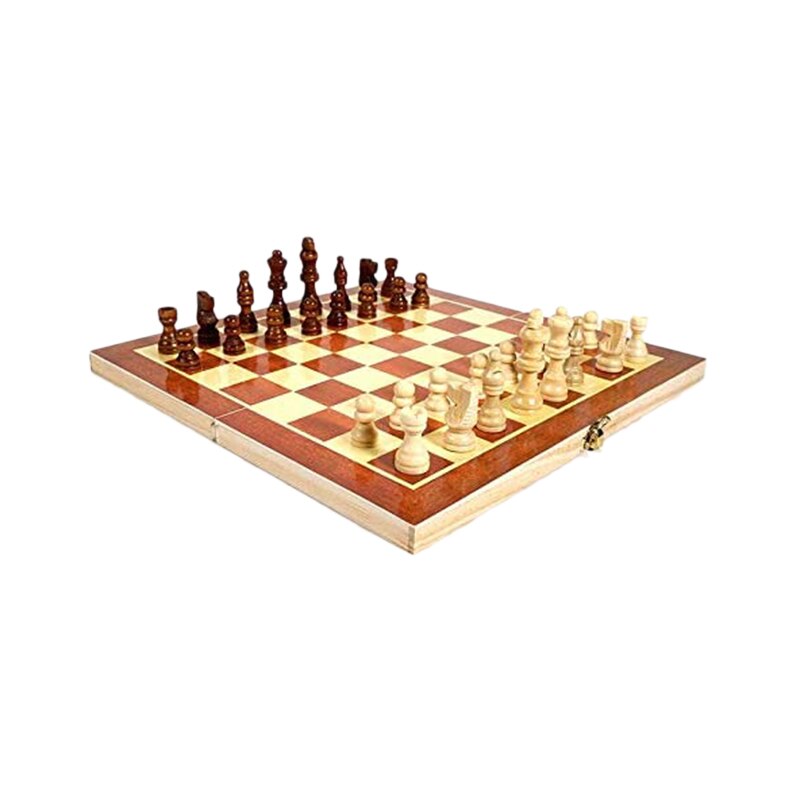 Wooden Chess Folding Board Set Portable Outdoor Board Game: Default Title