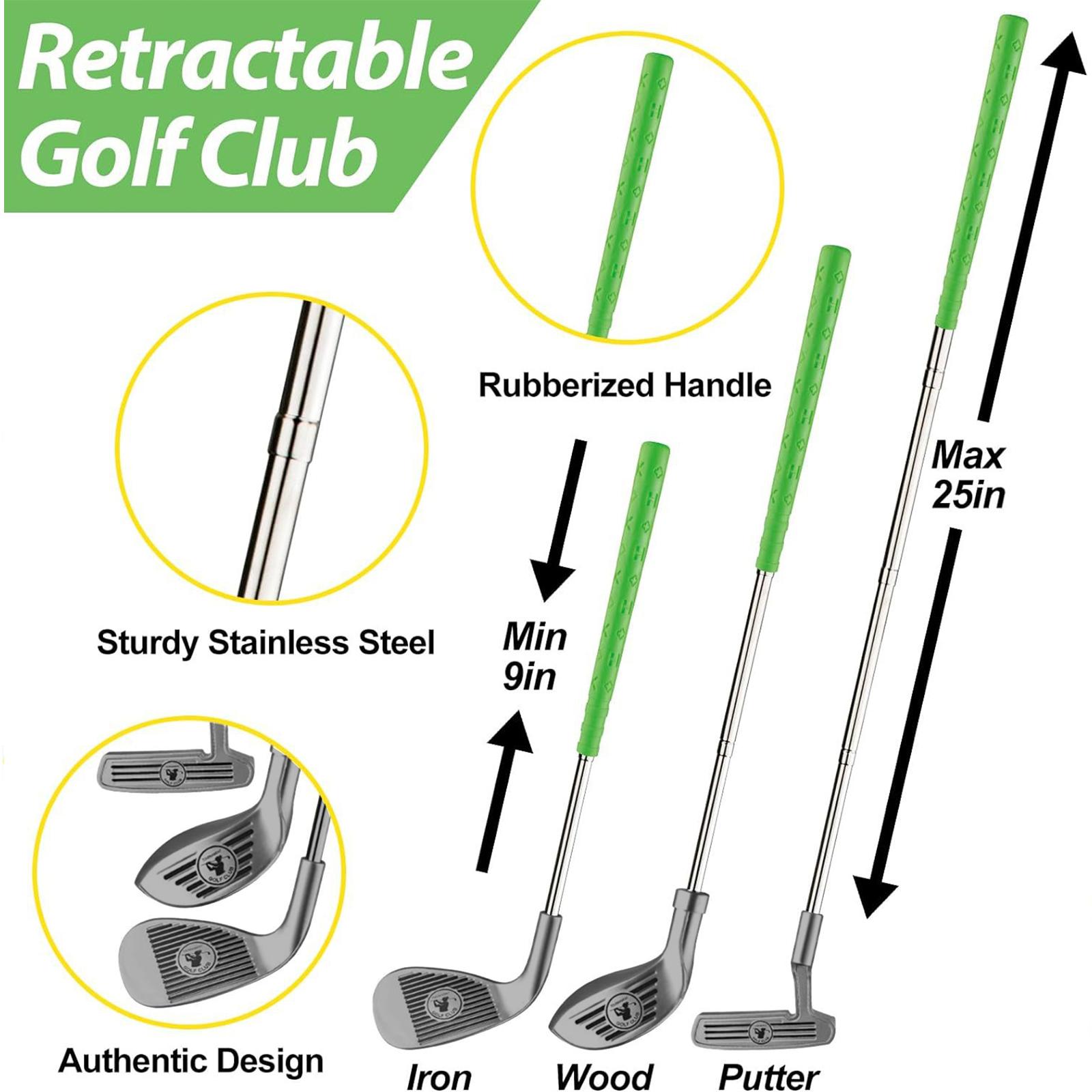 Golf-Set für Kleinkinder, einziehbarer Schläger, Kinder-Golfschläger für drinnen und draußen, Garten: YELLOW