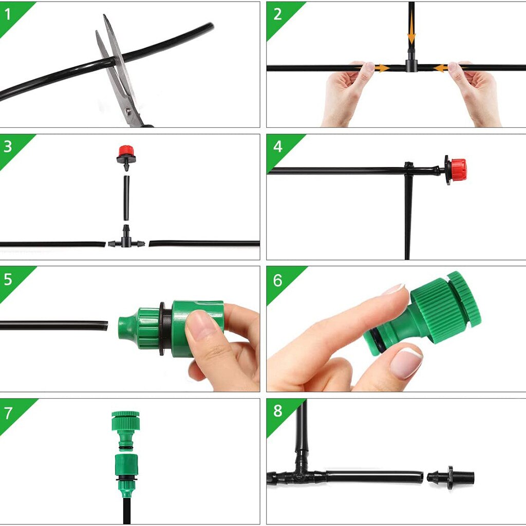 Micro-drip Irrigation Kits Garden Irrigation Kit, 1/4 Inch Blank Distribution Tubing Irrigation Sprinkler System Kit Diy #3