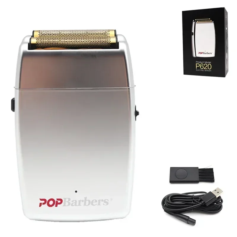 11000 RPM 7W Pop Barbers P620 Electric Men's Beard Trimmer Double Foil Shaver Electric Shaver USB Hair Clipper: Red