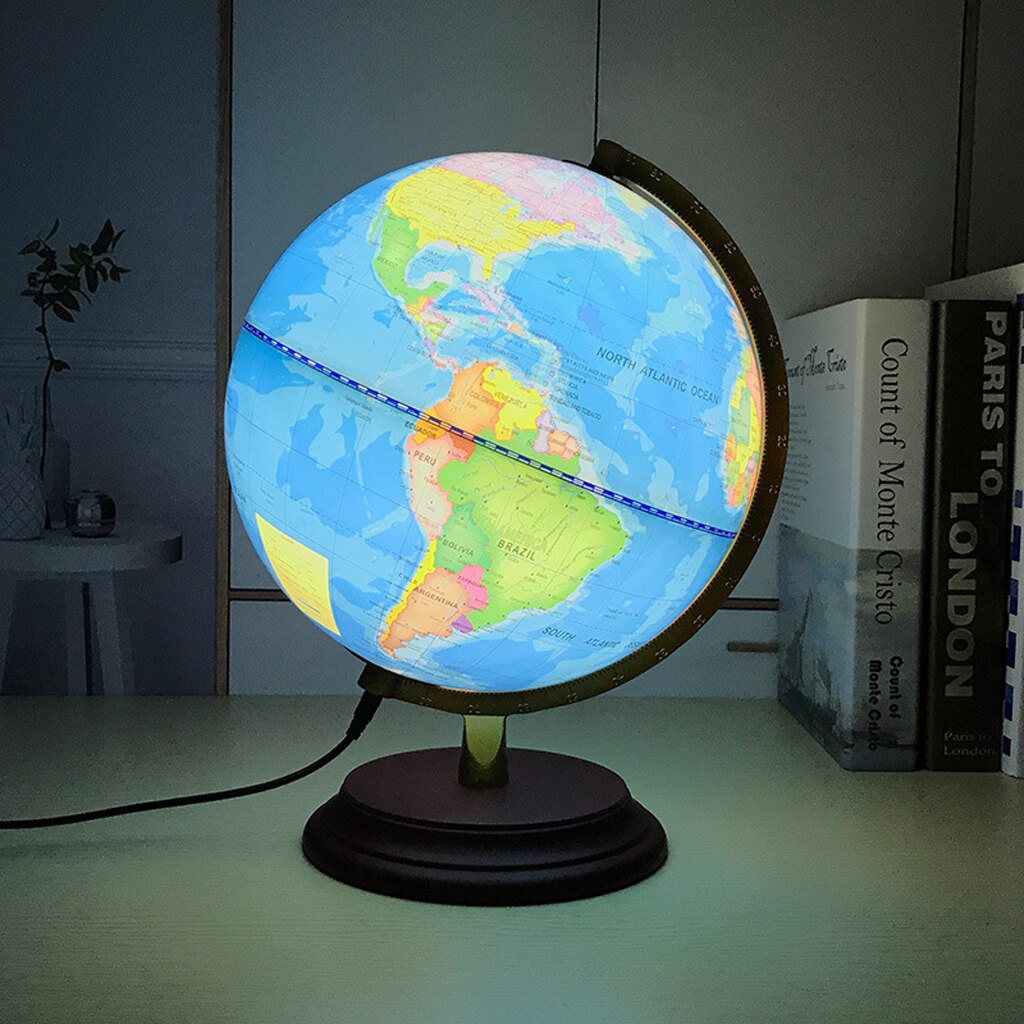 Blue Geography World Globe with Scale Stand Home/ School/ Office Desk Toy