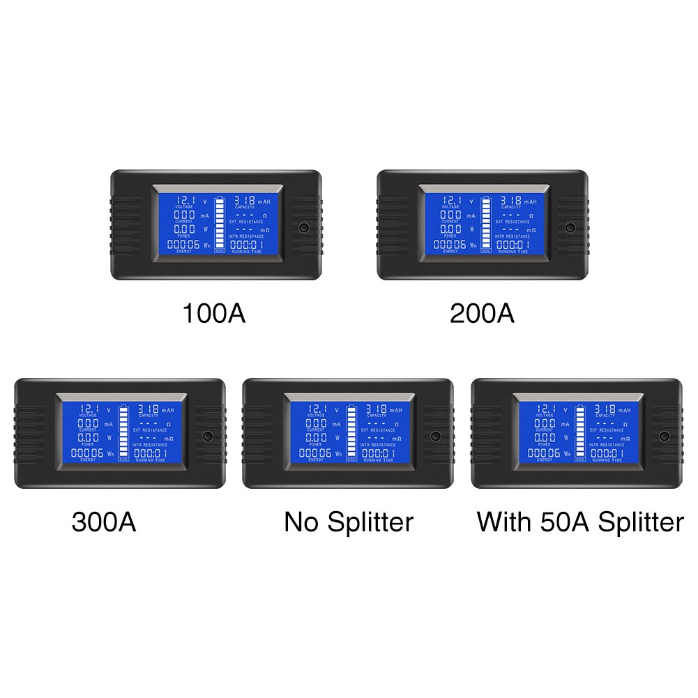 Eenvoudig te installeren lcd-scherm met weerstand, engelse 0-200v- monitor batterijtester, spanningsmeter met achtergrondverlichting, zonne-autovoltmeter