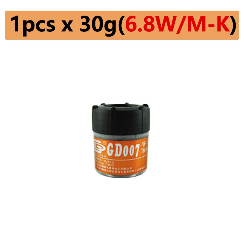 GD007 Thermal Conductive Grease Paste Cooler Cooling Fan Silicone Plaster Heat Sink Compound High Performance 6.8W/mk: BBKG 1pc x30g