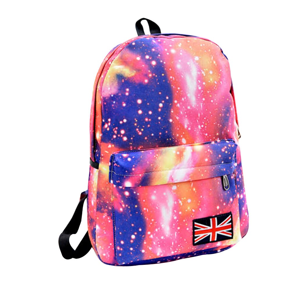 Sporttassen unisex sterren universum ruimte print rugzak schoolboek rugzakken britse vlag schoudertas  zj55: Rood