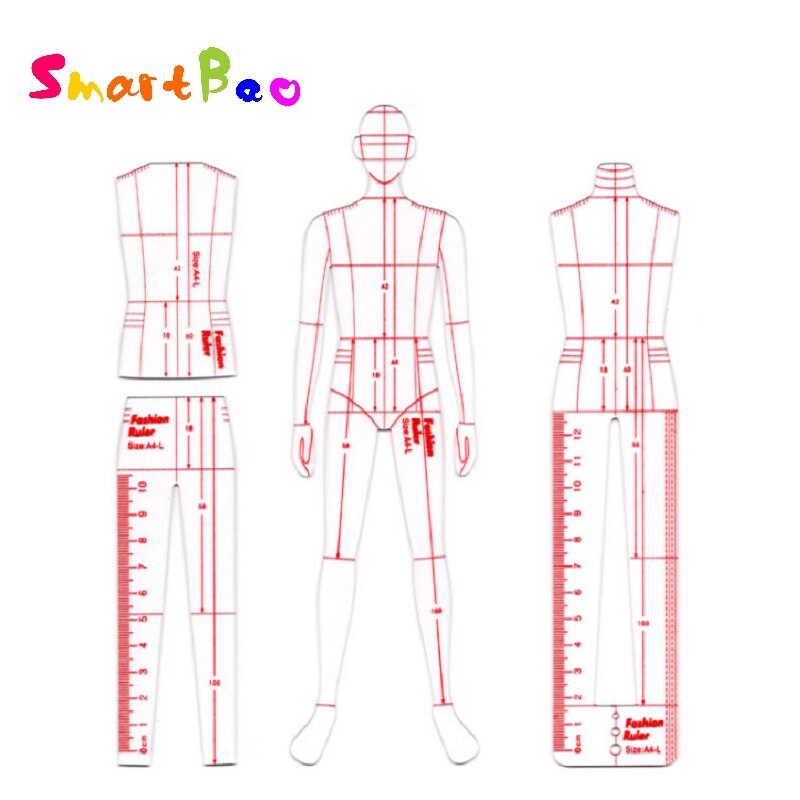 Male Ruler Garment Effect Style Men Drawing Template Ruler Original Model 25cm Height
