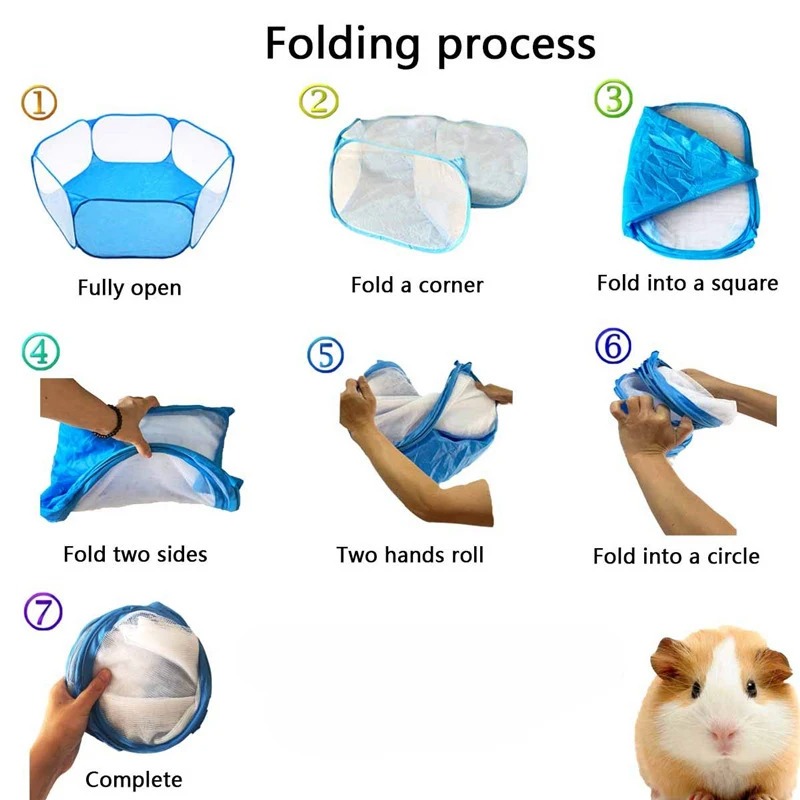 Marsvinbur bærbart kjæledyr katter hunder bur telt lekegrind sammenleggbart gjerde for hamster pinnsvin pustende tilbehør hamster