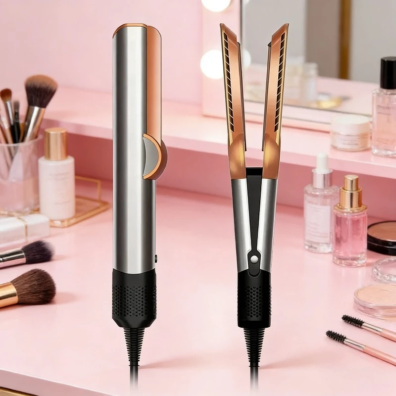 2-in-1 professioneller, schnell trocknender Haartrockner und Glätteisen, Negativ-Ionen-Eisen, langlebiges Styling-Werkzeug, nasser und trockener Lockenstab