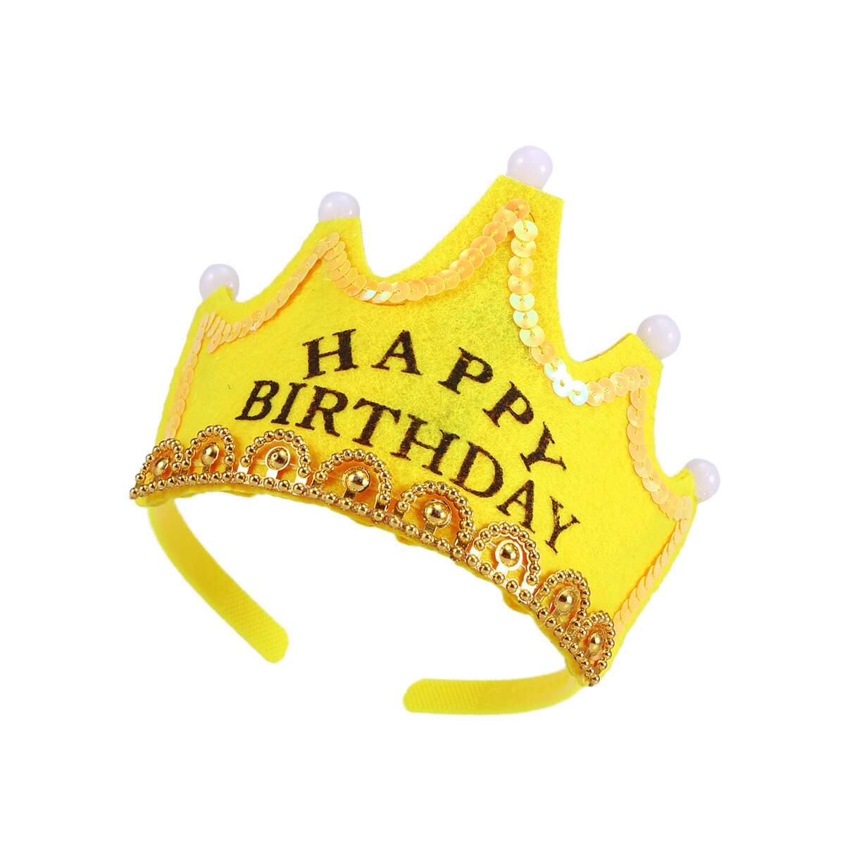 LED Light Birthday Party Hats Crown King Birthday Party Caps for Kids ) - Red Color