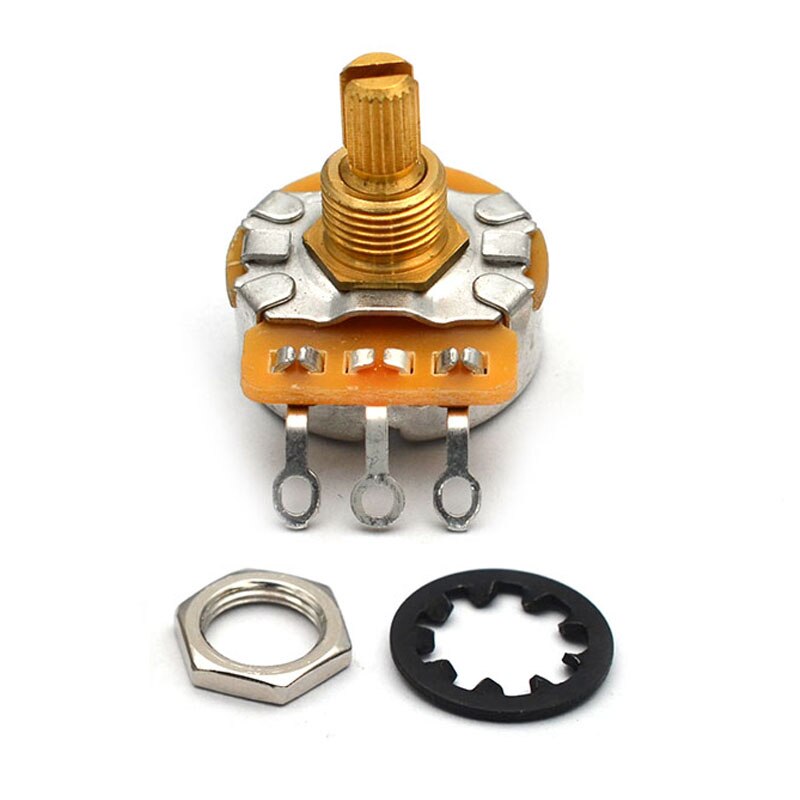 4PCS 250k/500k Brass/Aluminum Shaft Volume Tone Potentiometers CTS Pots Log A or Linear for Electric Guitars