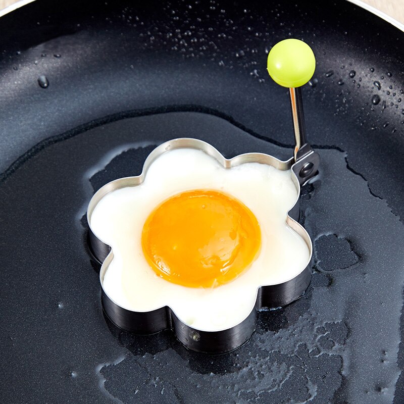 Gør-det-selv-stegt æg form rustfrit stål stjerne blomst rundt kærlighed hjerte morgenmad spejlæg form omelet æggeværktøj