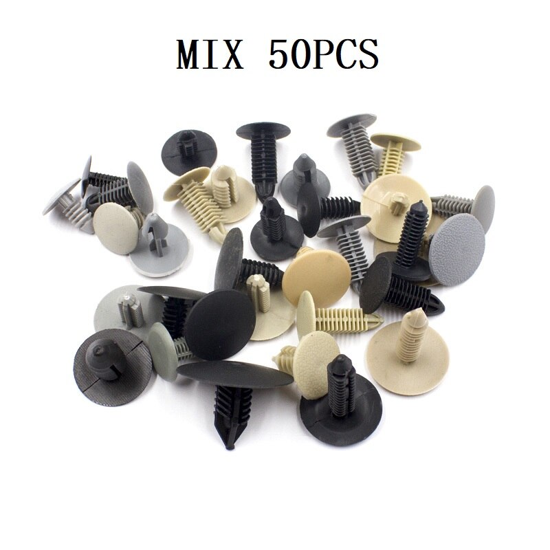 50 Pcs Mix Car Fixed Screw Square Round head Nut Screw Fixed Grommet Clip Plastic Snap In Fastener: A10 Mix 50PCS