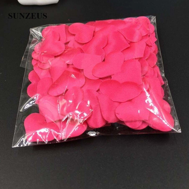Pétalos de flores de confeti de corazón pequeño, esponja 3D de 2cm, pétalos para bodas, accesorio nupcial, decoraciones para fiestas, 1000 Uds./1 lote SJ012: Fuchsia