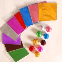 100 teile/los 8 * cm 10*10cm Bunte Alufolie Papier Schokolade Papier Süssigkeit Tee Verpackung Aluminium Folie Papier für Schokolade Brunnen