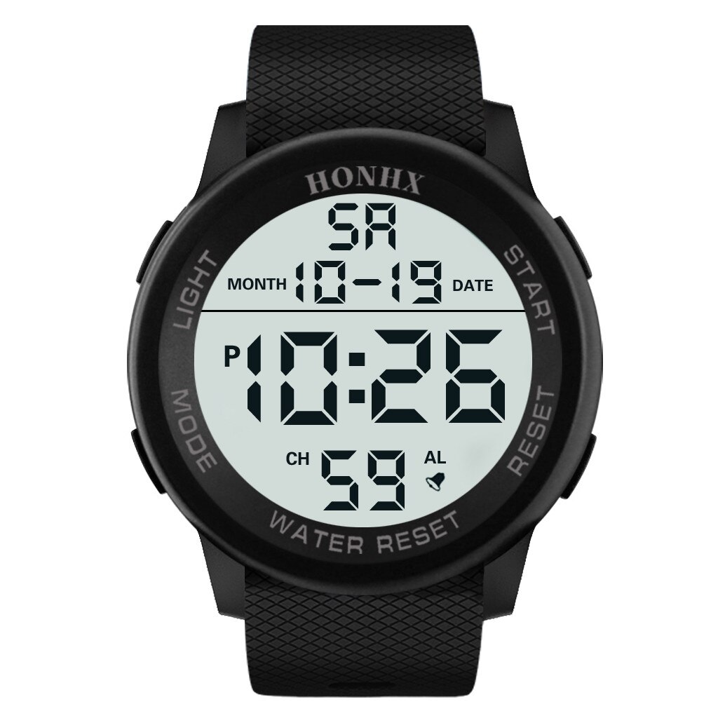 Mode LED Digitale Stopwatch Rubber Sport Lichtgevend Horloge Waterdicht Herenhorloge Horloge Luxe Sport relogio masculino