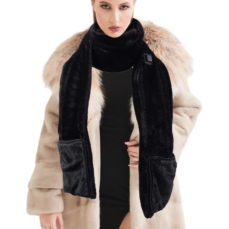 Sciarpa riscaldante con dovuto tasche laterali Sciarpa riscaldata elettrica USB Scaldacollo morbido con controllo della temperatura a tre marce per donna uomo