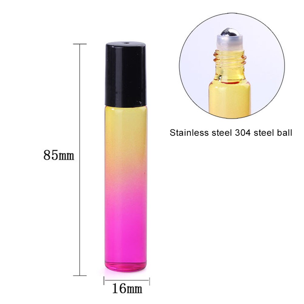 5 stuks/set 10ml rollerball multicolor gradiënt lege etherische olie parfumflesjes