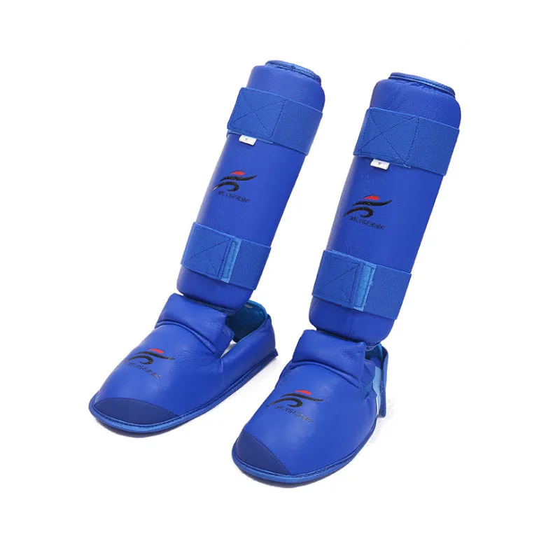 Taekwondo Karate Boxing Leg Hand Foot Protector Set Boxing Gloves Sparring Gear Shin Guard Sports MMA Kids Adults Equipment: XS（old） / Blue