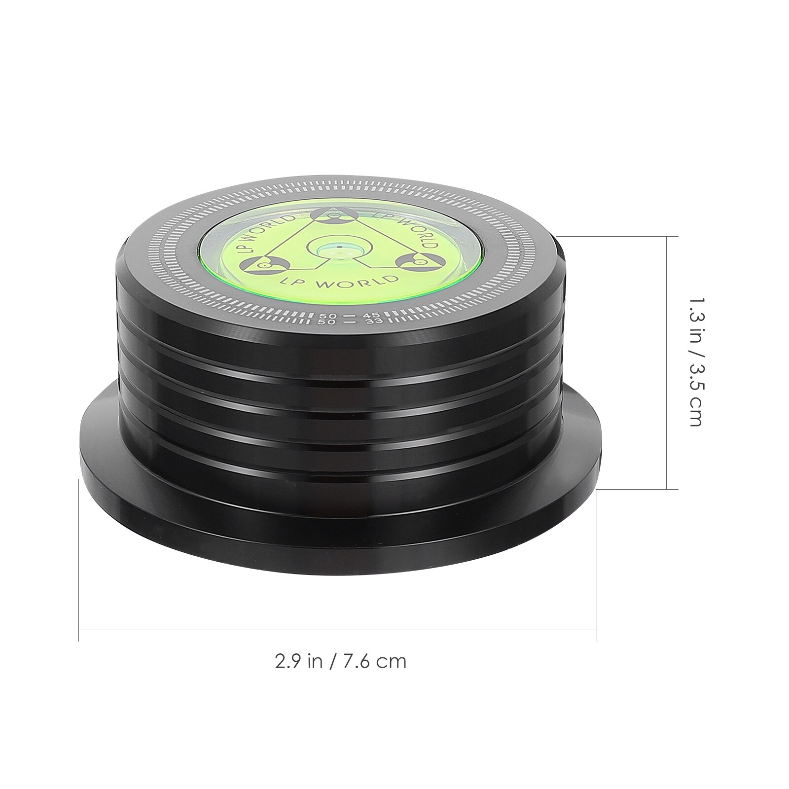 Gewichtsstabilisator für schallplattenspieler, vibrationsdämpfer, lp-schallplatten-geschwindigkeitserkennungswerkzeug, schwarz