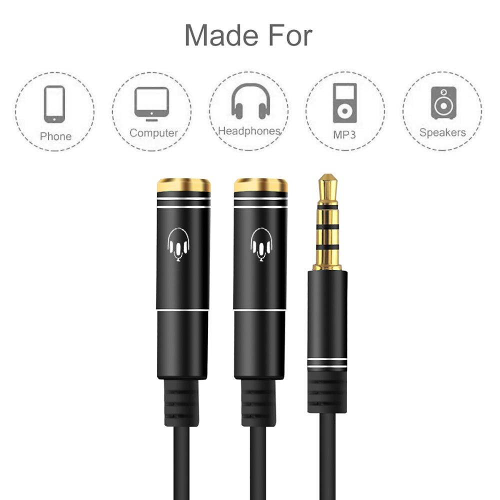 Hoofdtelefoon Splitter Audio Kabel 3.5 Mm Male Naar 2 Vrouwelijke Jack 3.5 Mm Adapter Splitter Voor Mobiele Telefoon Laptop MP3 MP4 Speler