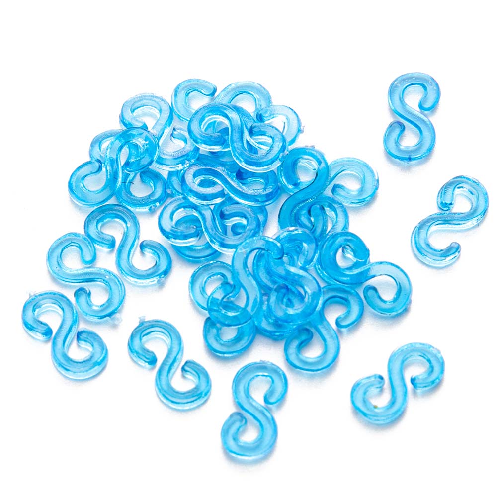 500 Uds S Clips gancho conectores de plástico recargas para DIY encanto telar banda de goma pulsera joyería suministros accesorios: Rosa claro