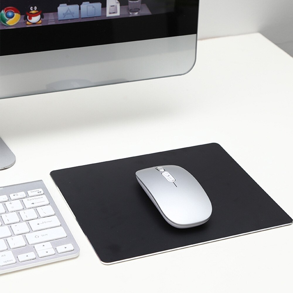 Tapis de souris en aluminium en métal tapis de souris mince magique lisse dur Double face étanche contrôle rapide et précis pour le bureau à la maison