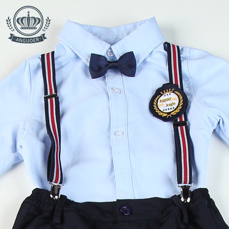 Children Kindergarten Uniform Students School Uniform British Children's Wear Long Sleeve Boys' and Girls' Blue Shirts D-0594