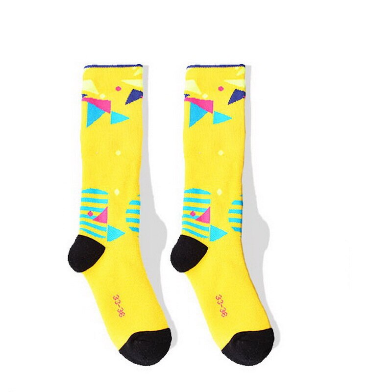 1 Pairs Children's Warm Ski Sock Boys Girls Winter Thicken Sports Sock Kids Roller Skating Thermal Sock Long For Snowboarding: 1 pair yellow / M  (EU 32-34)