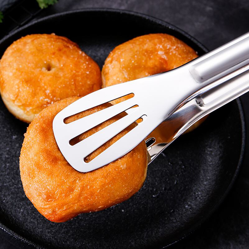 Grande pince de cuisine en métal en acier inoxydable, pour barbecue, Grill, Buffet, pour salade, pain, viande, ustensiles de cuisine