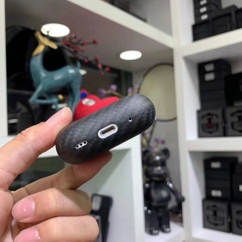 Funda de auriculares de fibra de carbono Real para Apple AirPods Pro 2(2022) auriculares inalámbricos Bluetooth de fibra de carbono para AirPods Pro)