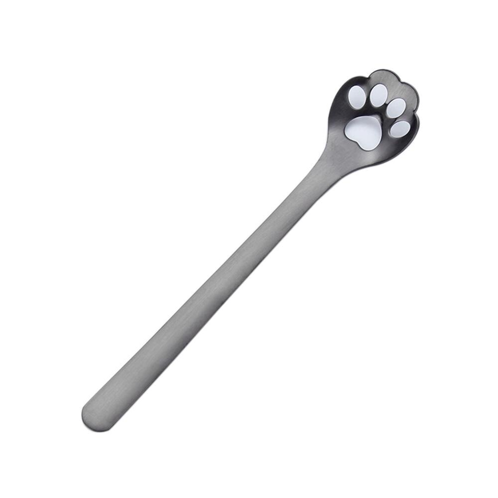 Acier inoxydable mignon chat griffe cuillères petit café thé gâteau Dessert cuillère fantaisie sucre cuillère à café vaisselle accessoires de cuisine: B4
