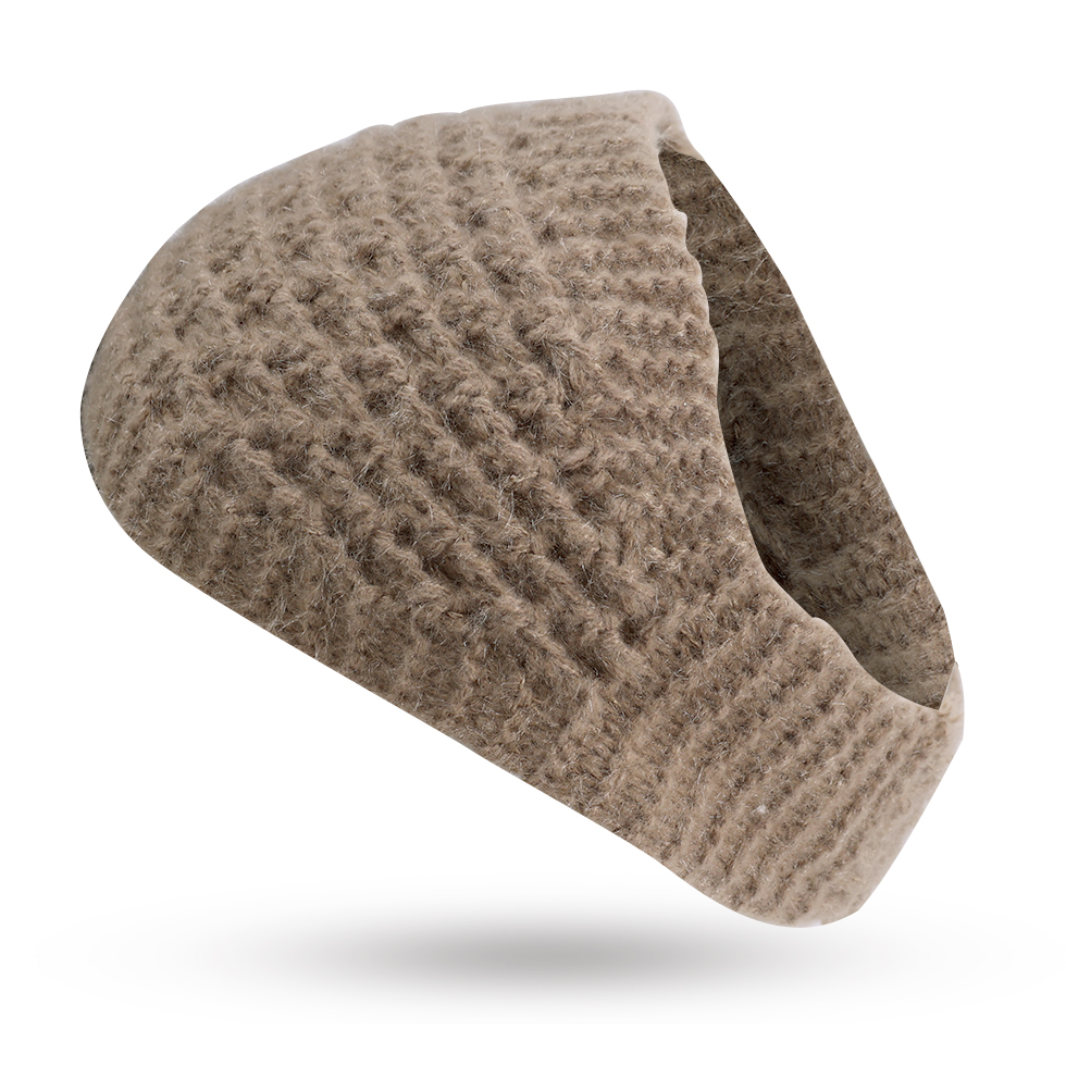 Vinter varmt stickat pannband vindtätt ullstickning varmt hårband kall höst täcka öron termisk huvudbonad håraccessoarer: Gul