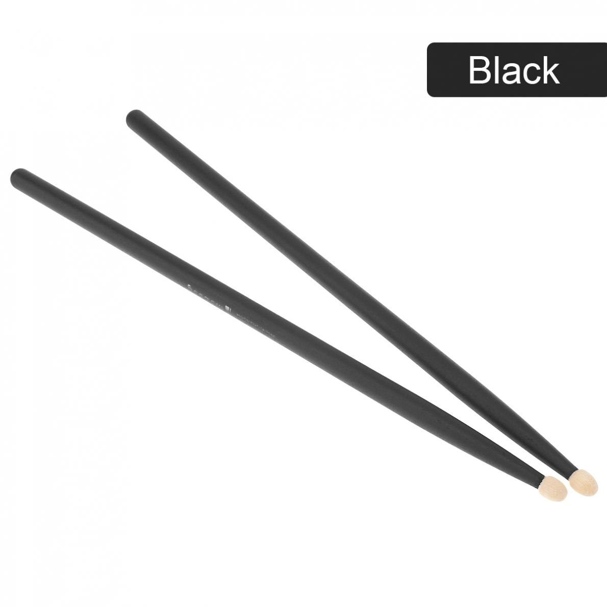 Drumsticks 1 Pair Colorful Maple Wood Drum Sticks 7A Music Band Drumsticks Percussion Instruments Musical Sticks: black