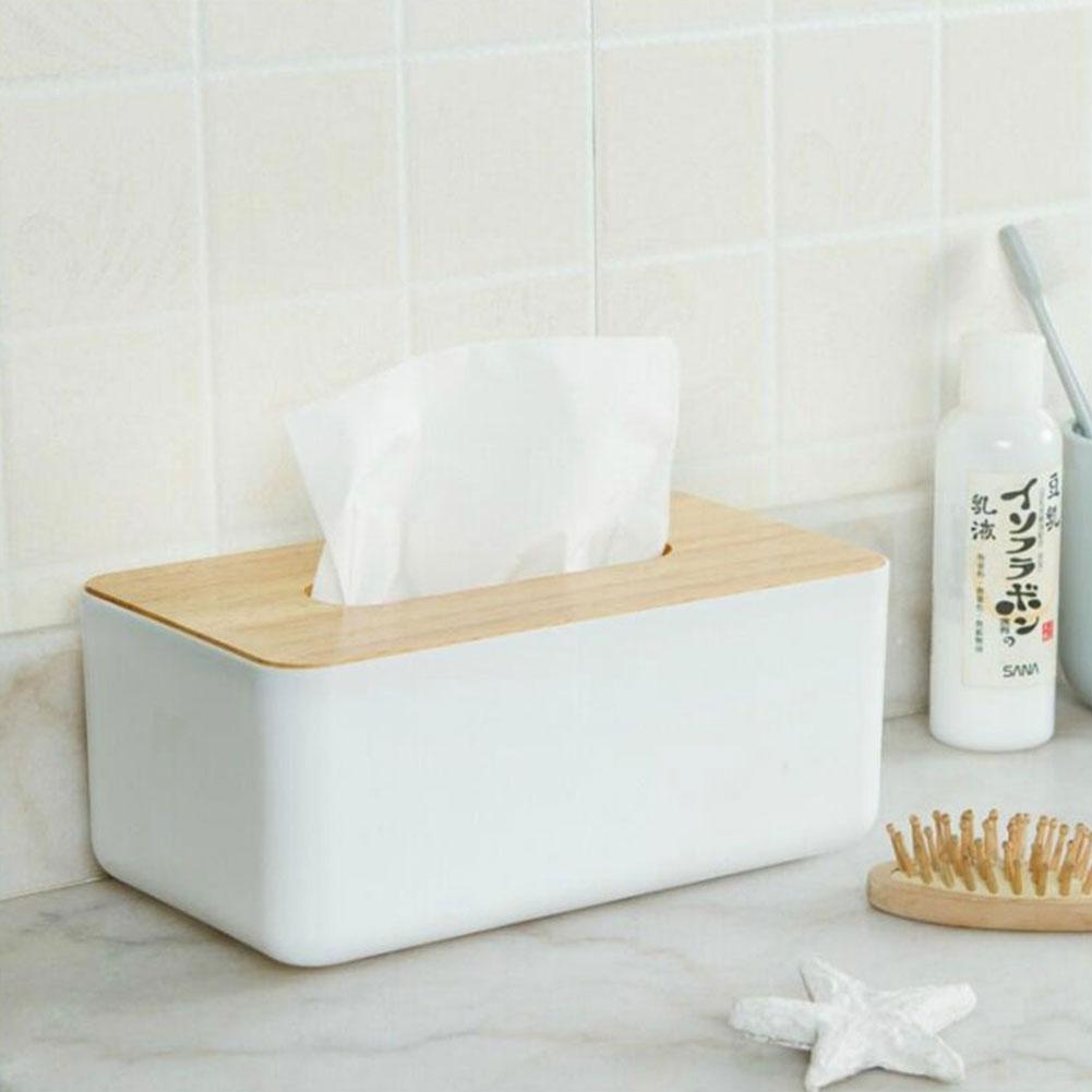 Plastic Tissue Box Modern Wooden Cover Paper with Oak Home Holder Home Tools Organizer Napkins Car Decoration Case Y6F9