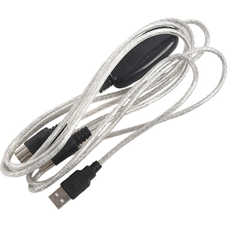 semoic USB IN-OUT MIDI Cable Converter PC to Music Keyboard Adapter Cord