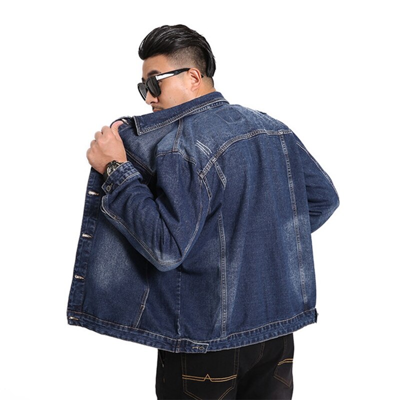Veste en jean homme grande taille vêtements coupe large grande taille chemise veste en jean oversize vêtements Manteaux veste 7XL 6XL 5XL 4XL