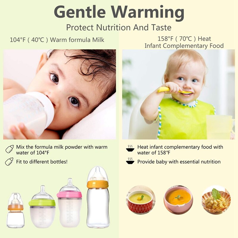 Bimirth Electric Portable Baby Bottle Warmer and Baby Food Heater with LED-Display and Accurate Temperature