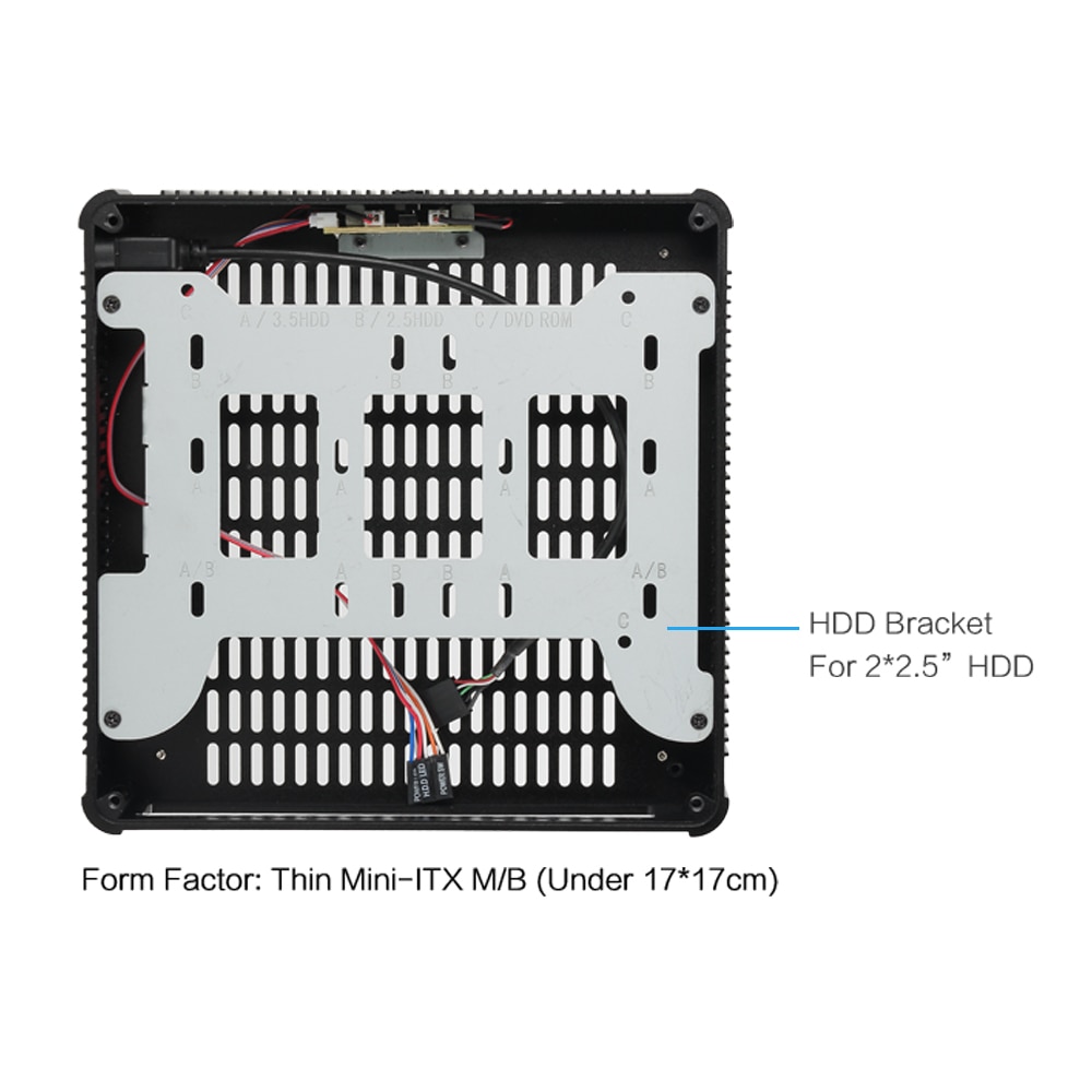 E.mini N44 Thin Mini-ITX Case in Aluminum Slim HTPC gaming Computer Without power supply
