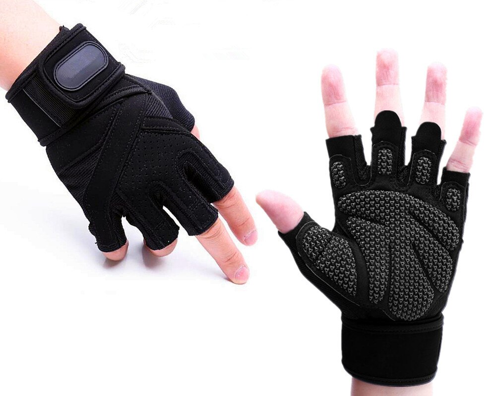 Guantes de gimnasio para levantamiento de pesas, mancuernas antideslizantes de silicona suave para culturismo, guantes de entrenamiento para Crossfit