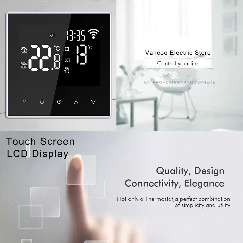Tuya Wifi Smart Programmierung Fußbodenheizung Thermostat LCD Display Temperatur Controller Handy Wireless Touch Screen