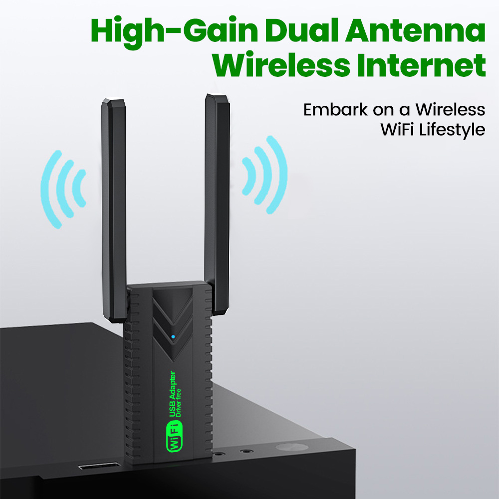 Adattatore usb wi-fi da 600 mbps, doppia banda , 2.4g+5 ghz, dongle wi-fi, 2 antenne, 802.11ac usb , 3.0 schede wireless ad alta velocità, ricevitore per pc