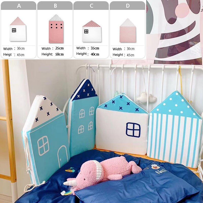 INS Baby Bed Bumper Nordic Kids Room Decor House Sides In The Crib For Newborns Cradle Protector Infant Cushion Home Decor: Style A4