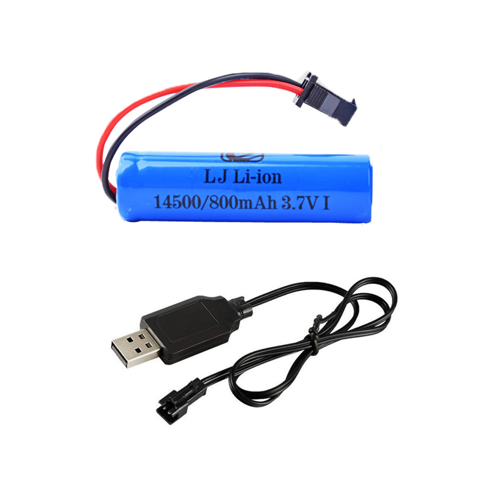 Batería Lipo de 3,7 V y 800mah, enchufe de 14500 SM-2P con cargador para C2 D828 RC, accesorio de juguete para coche acrobático, batería RC de de 3,7 V: Morado