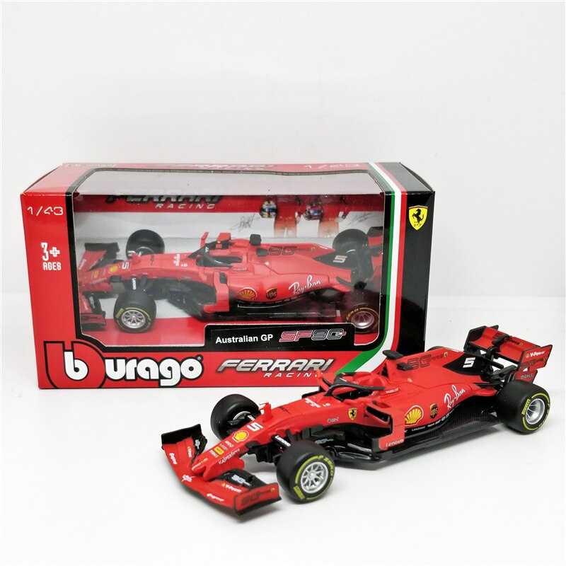 BBurago 1:43 F1 SF90 SF14T Nr7 Kimi Raikkonen SF15T Nr5 Sebastian Vettel F2012 #6 Felipe Massa Diecast Model Car: 2019 sf90 No5