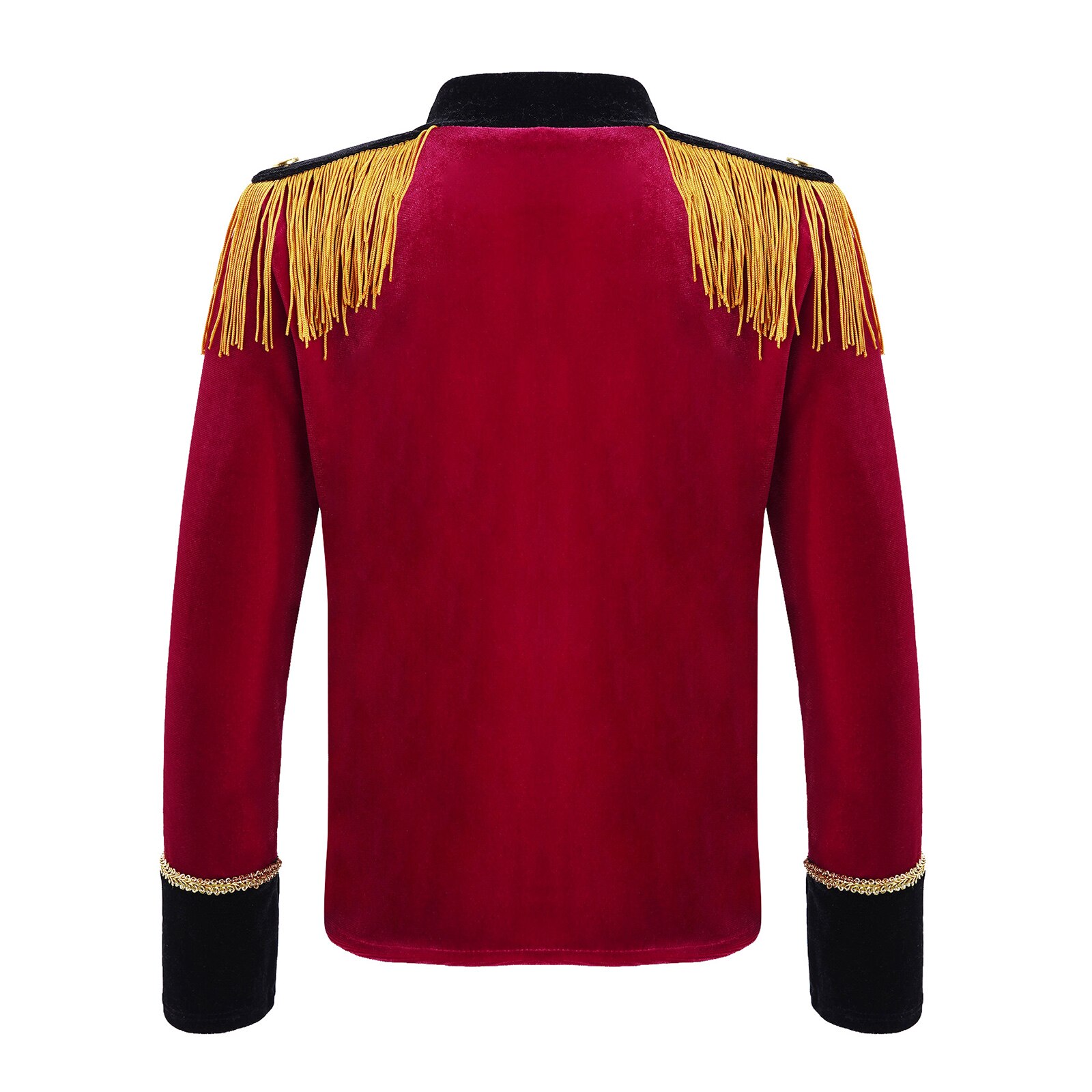 Kids Jongens Drum En Trompet Team Honor Guard Uniform Prestaties Fluwelen Lange Mouwen Kwasten Gold Braid Trim Rollenspel Party Tops
