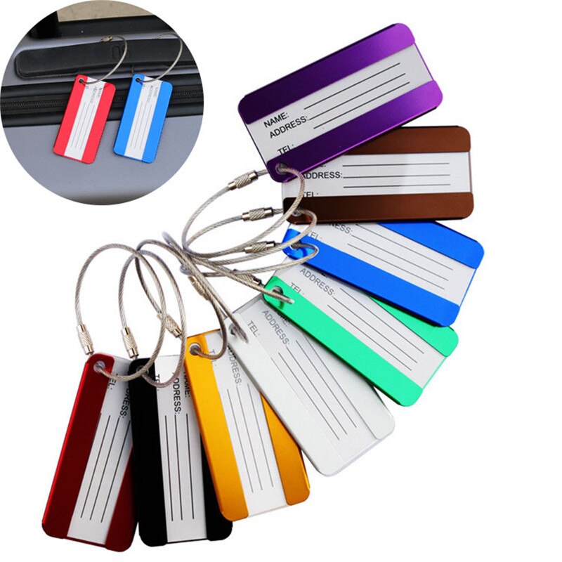 Aluminium Legering Bagage Tags Koffer Label Naam Adres Id Tas Bagagelabel Reizen Accessoires