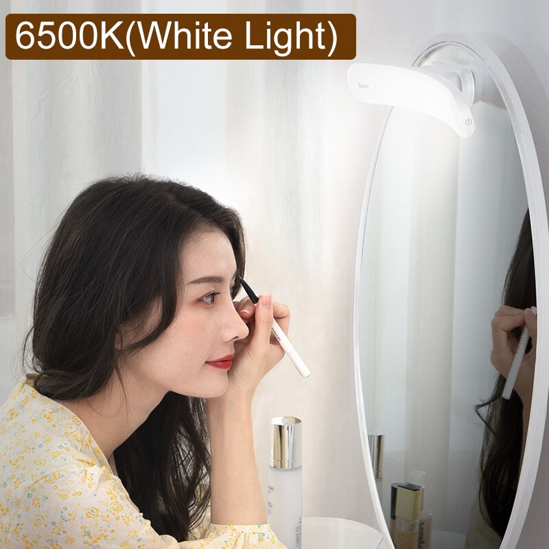 Baseus Led Spiegel Verlichting Make Vanity Light Led Wandlamp Dressing Leestafel Spiegel Lamp: 6500K(white light)